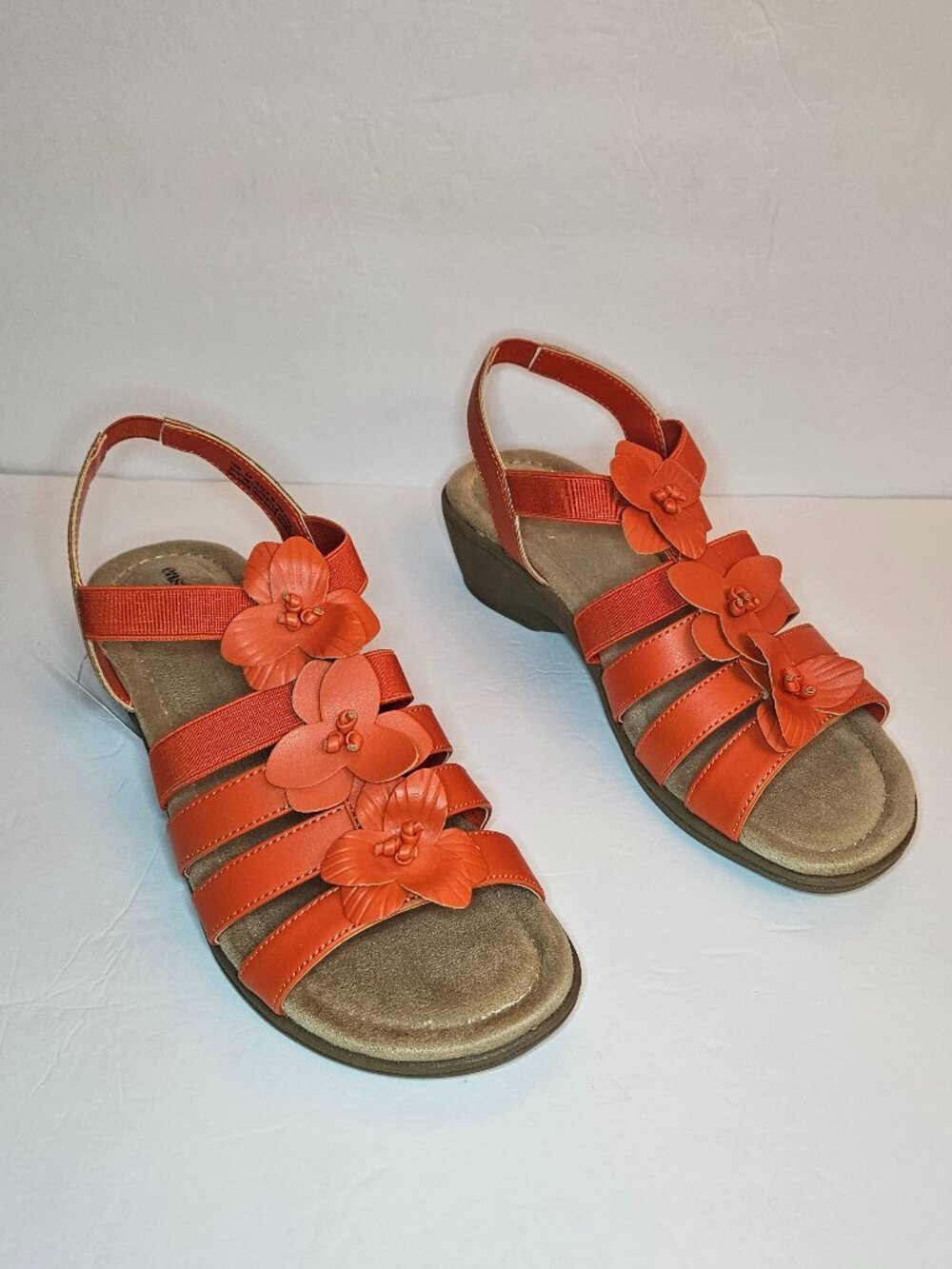 East 5th Apricot Floral Slingback Sandals Womens Size    10W